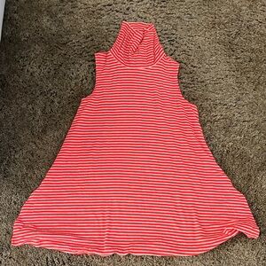 Red and Grey Striped Sleeveless Top